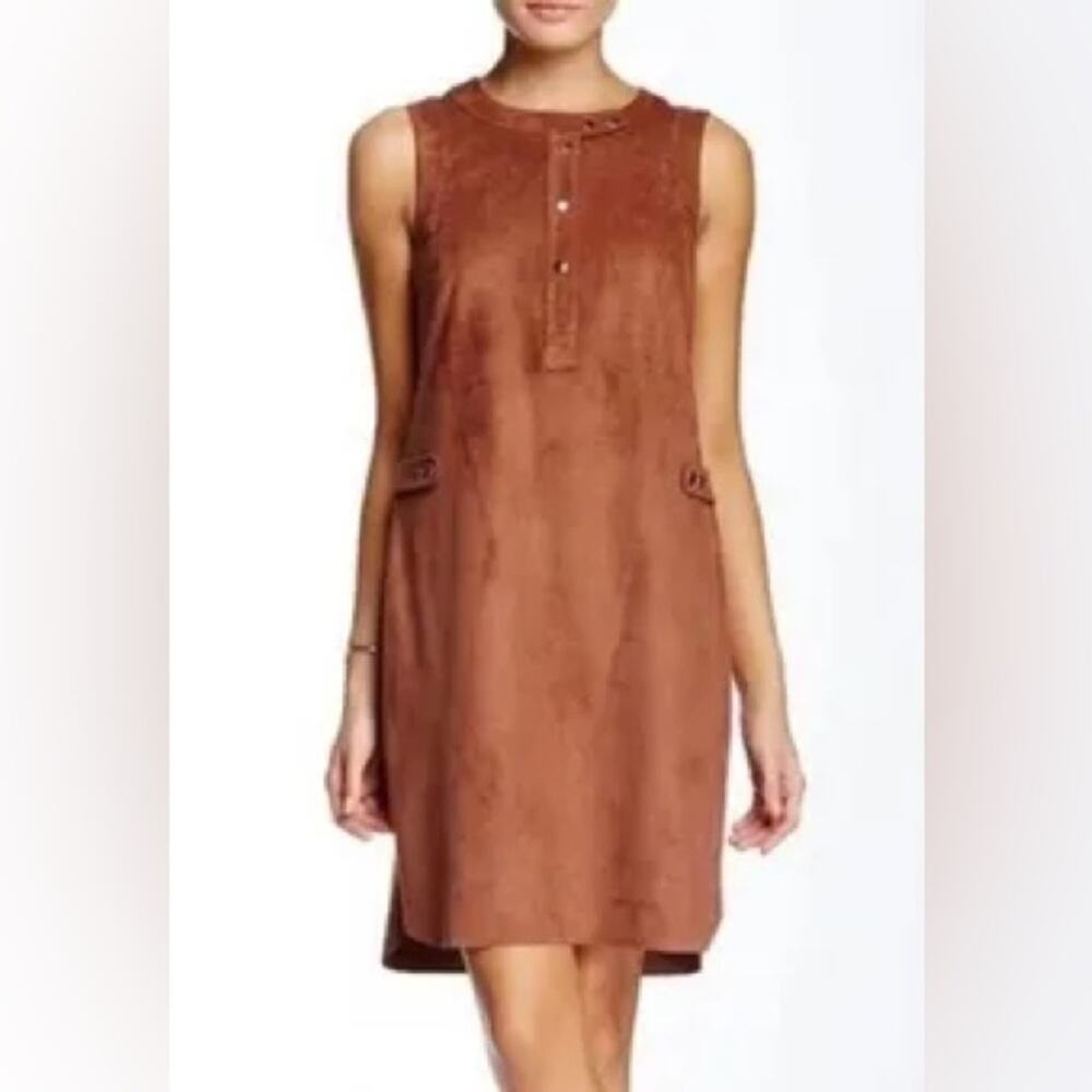 1.State Brown Faux Suede Dress Size Small EUC